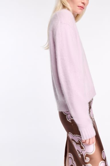 Dorothee Schumacher Fluffy Pullover mit V-Ausschnitt orchidee