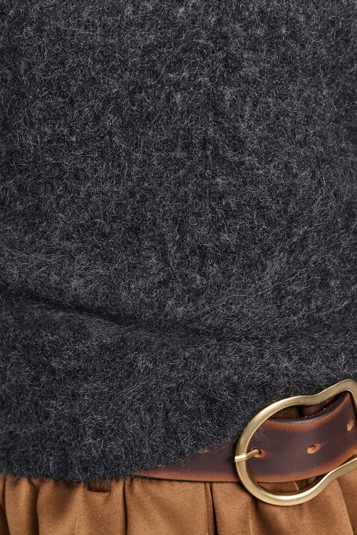 Dorothee Schumacher Fluffy Pullover mit V-Ausschnitt charcoal melange