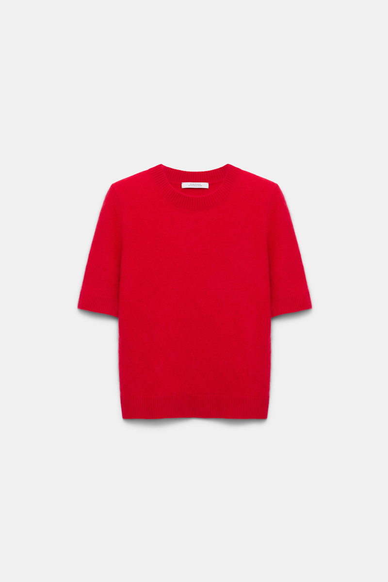 Dorothee Schumacher Fluffy Statements Wool And Cashmere Top In Red