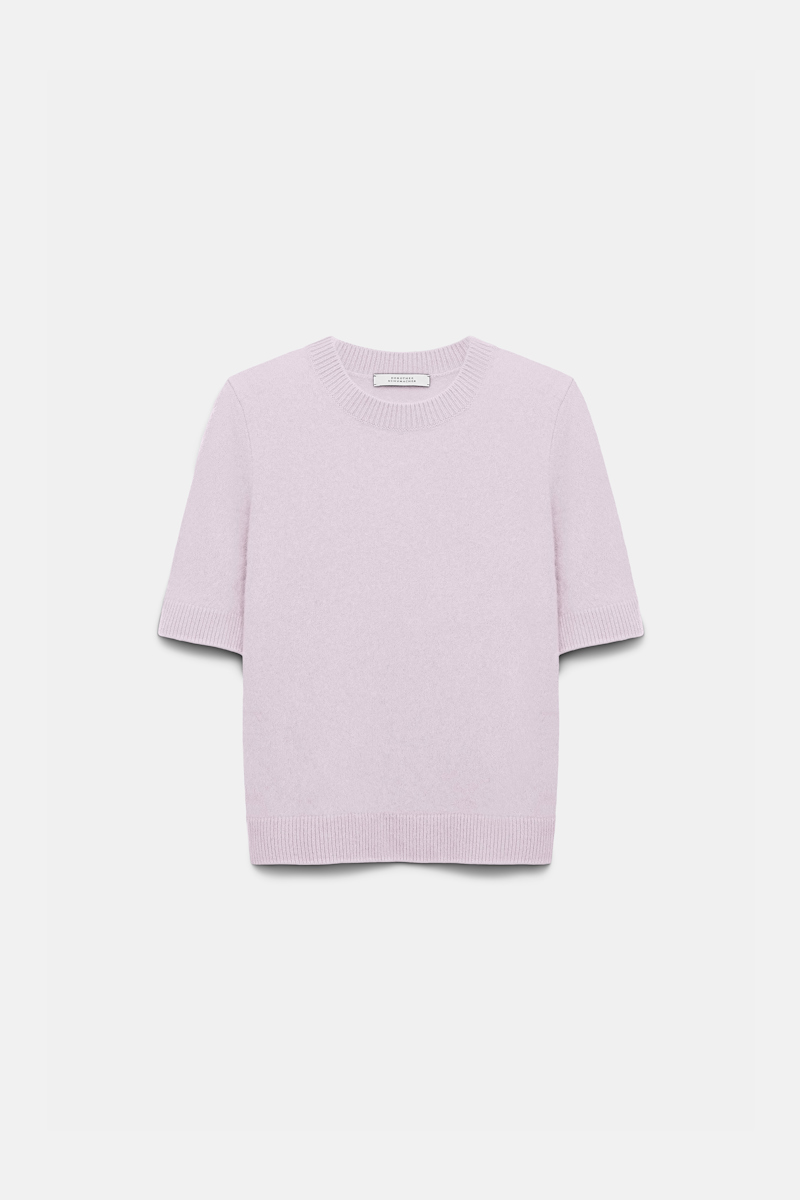 Dorothee Schumacher Fluffy Wash Short Sleeve Pullover In Purple