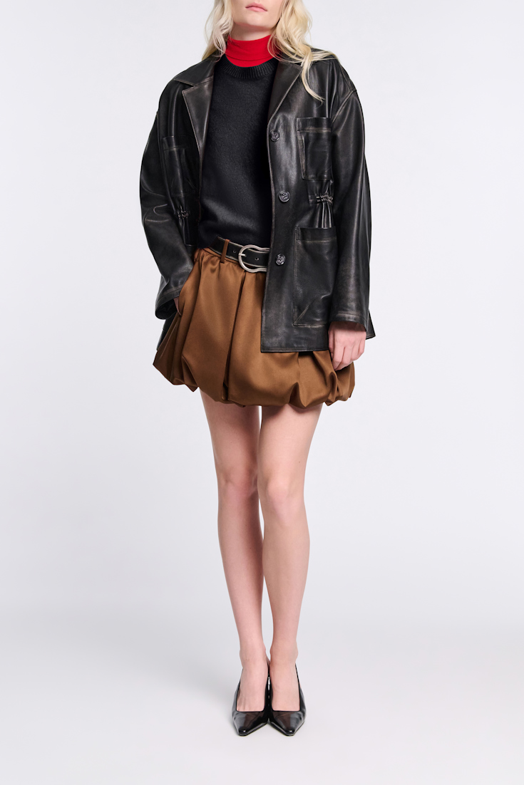 Dorothee Schumacher Fluffy Pullover mit halbem Arm charcoal melange