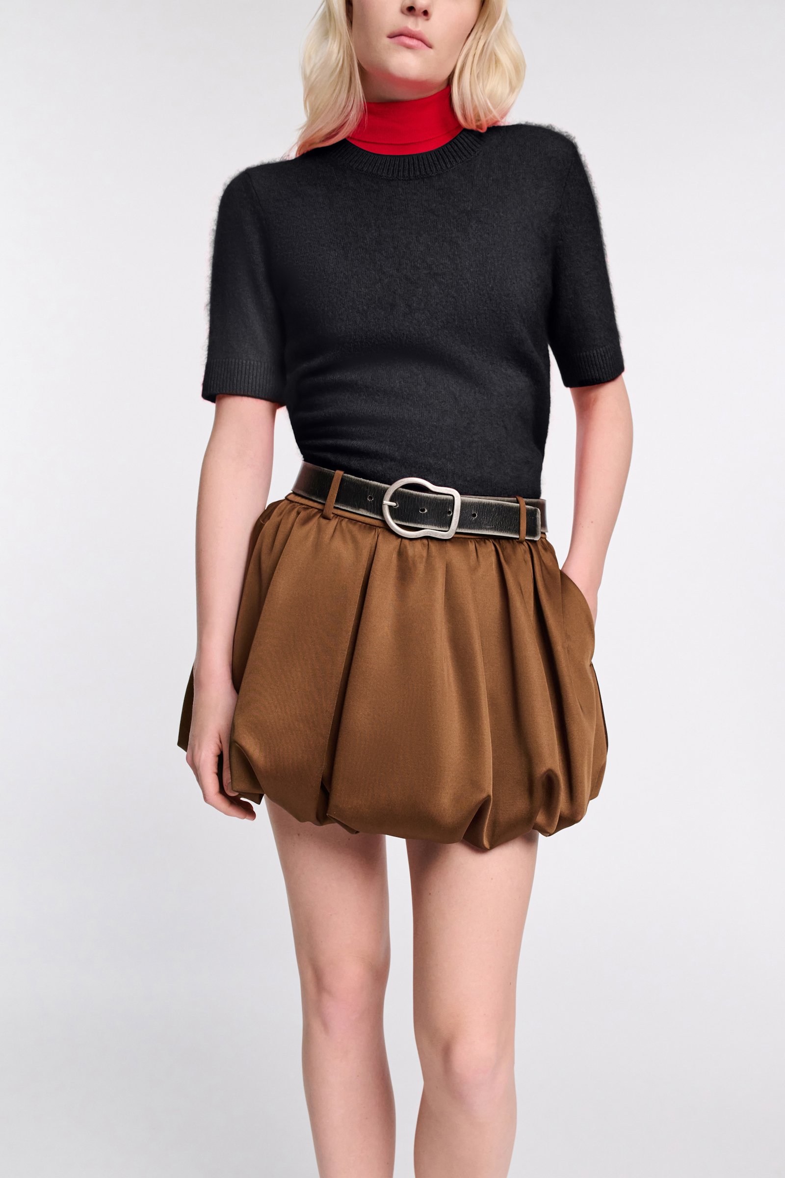 Dorothee Schumacher Fluffy Pullover mit halbem Arm charcoal melange