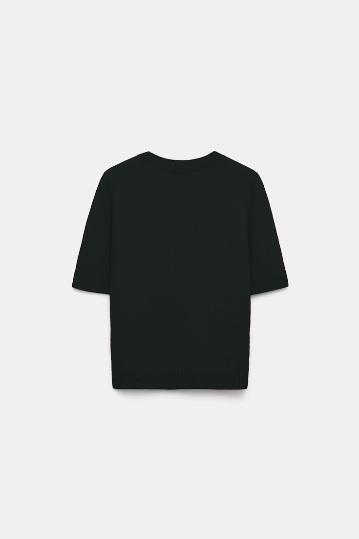 Dorothee Schumacher Fluffy Pullover mit halbem Arm charcoal melange