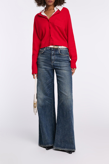 Dorothee Schumacher Fluffy Cardigan mit Hemdkragen lollipop