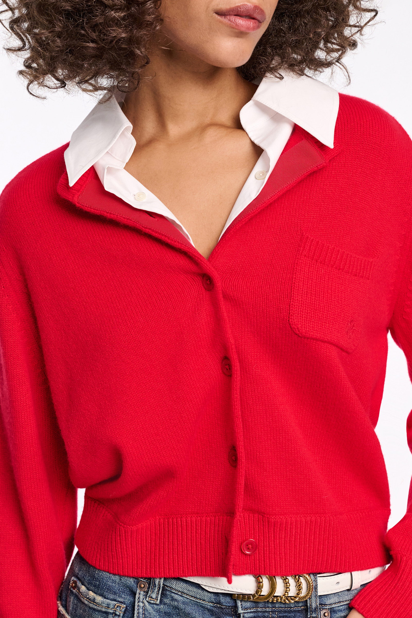 Dorothee Schumacher Fluffy Cardigan mit Hemdkragen lollipop