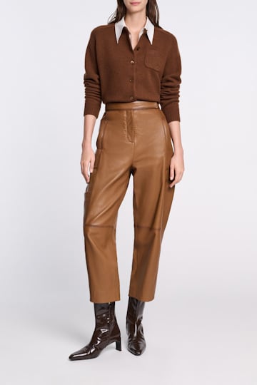 Dorothee Schumacher Cardigan with contrast collar coffee