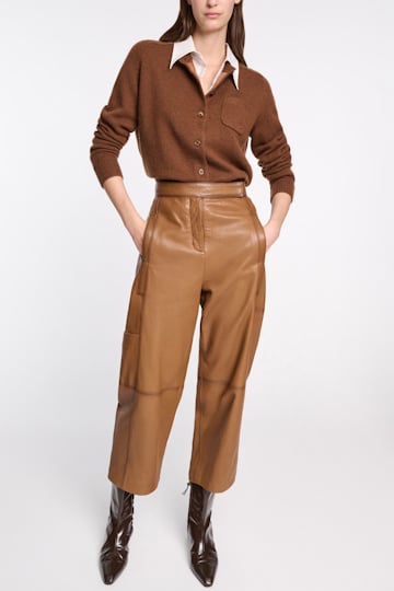 Dorothee Schumacher Cardigan with contrast collar coffee