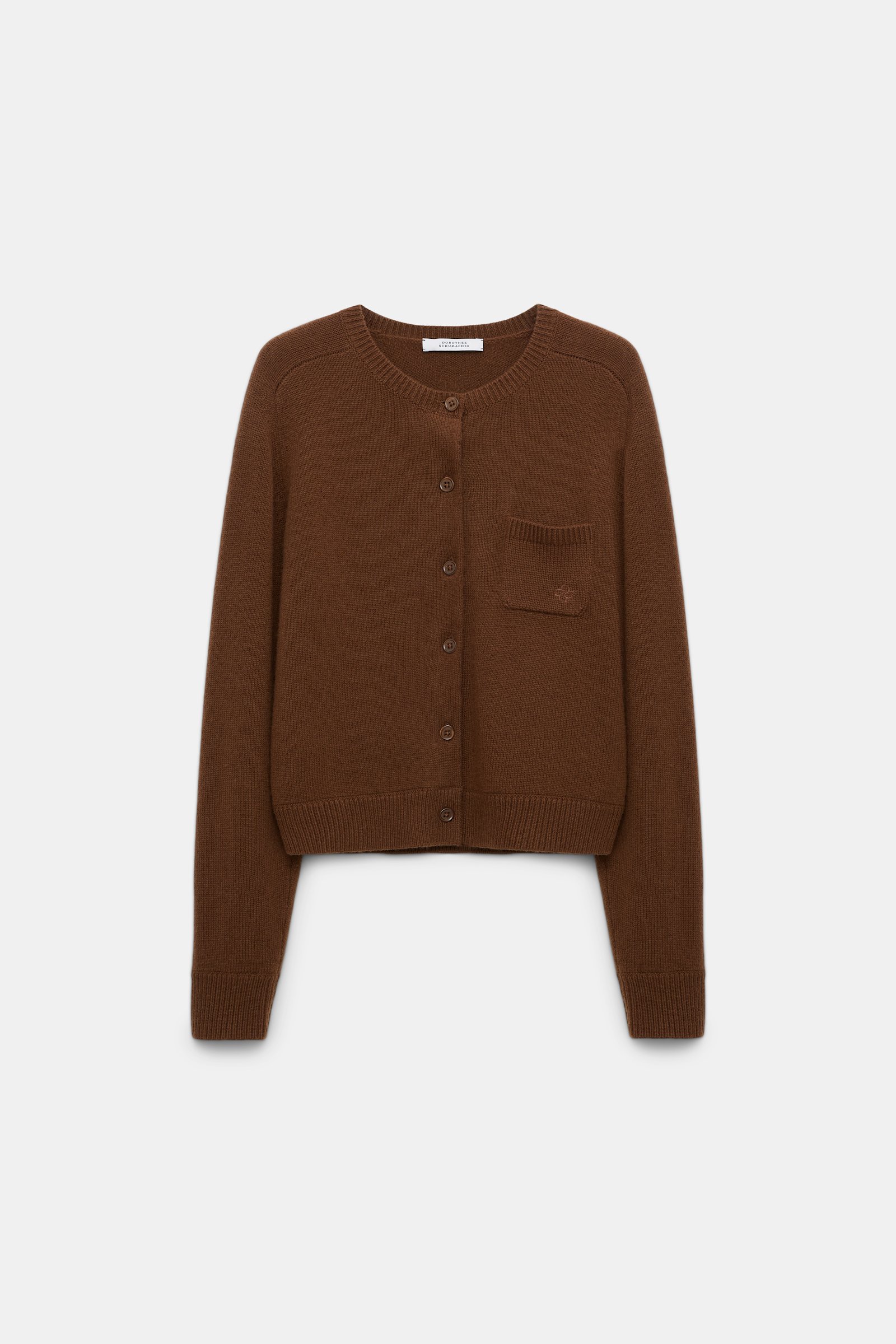 Dorothee Schumacher Fluffy Cardigan mit Hemdkragen coffee