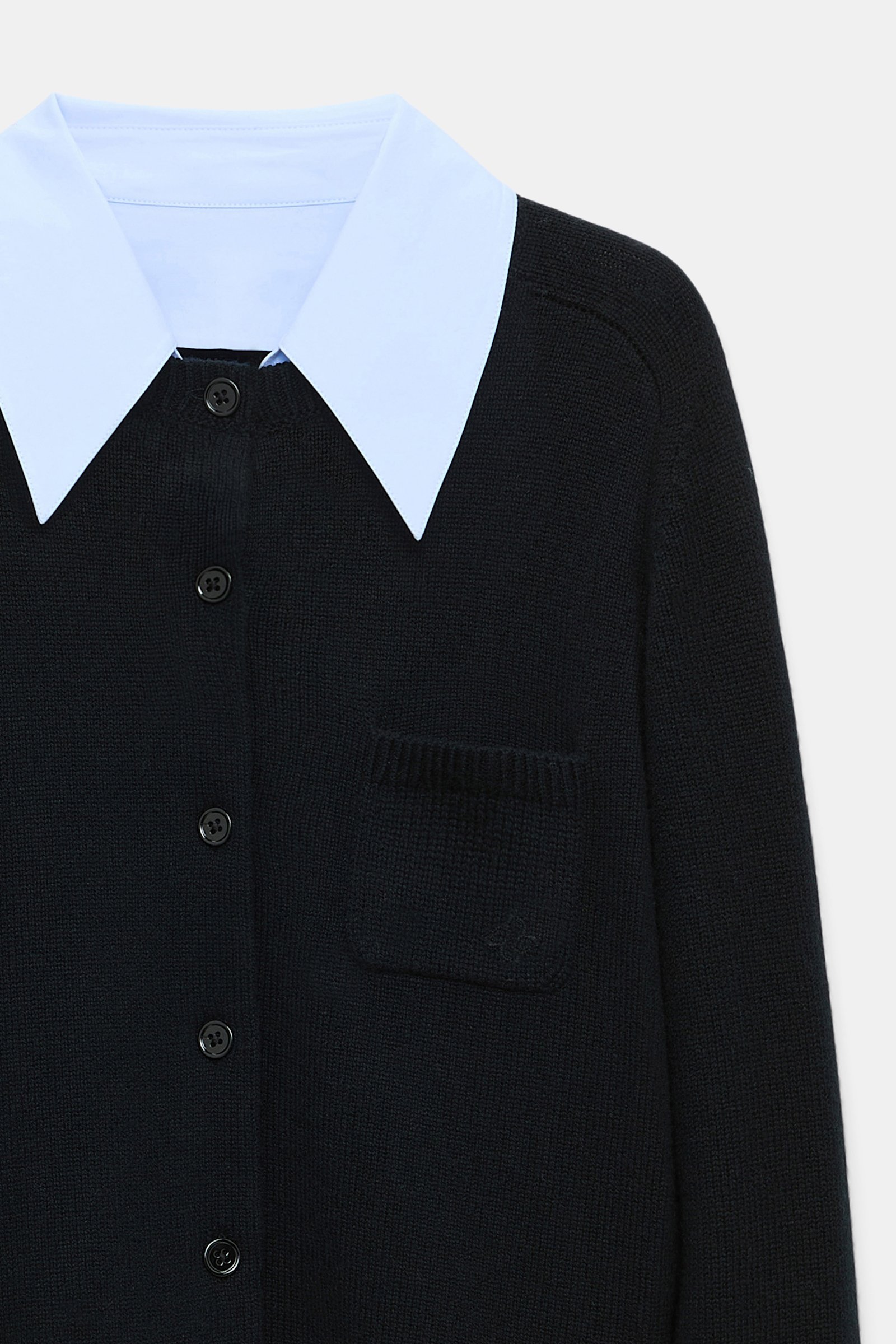 Dorothee Schumacher Fluffy Cardigan mit Hemdkragen pure black