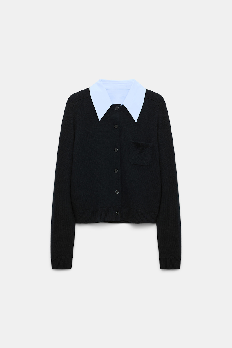 Dorothee Schumacher Elegant Statements Wool And Cashmere Cardigan In Black