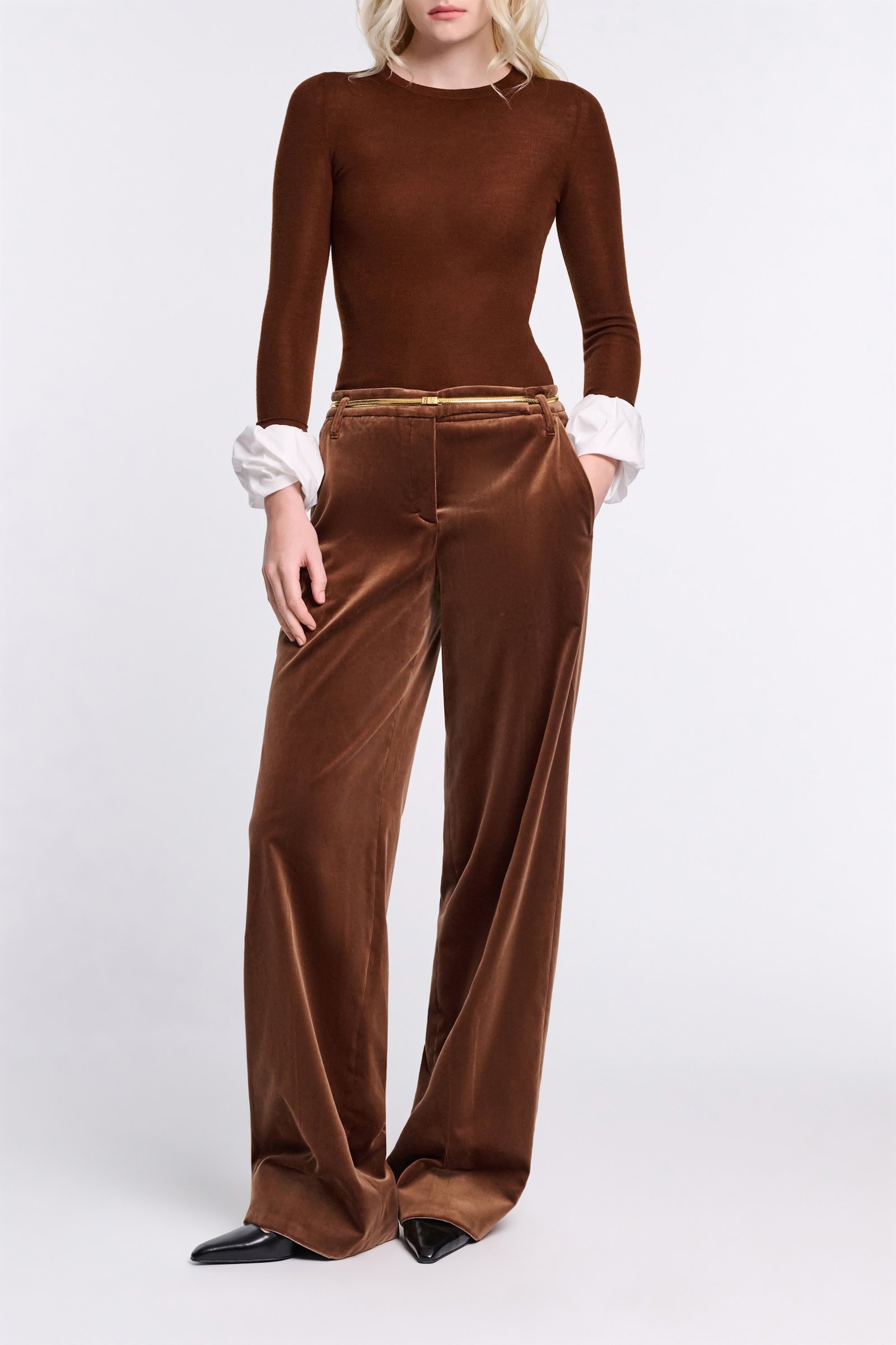 Dorothee Schumacher Pullover with contrast cuffs caramello