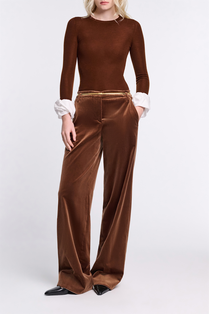 Dorothee Schumacher Pullover with contrast cuffs caramello