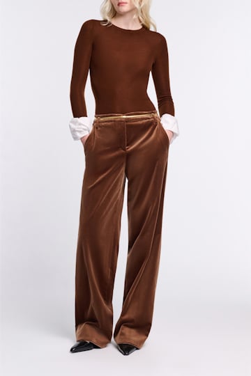 Dorothee Schumacher Pullover with contrast cuffs caramello