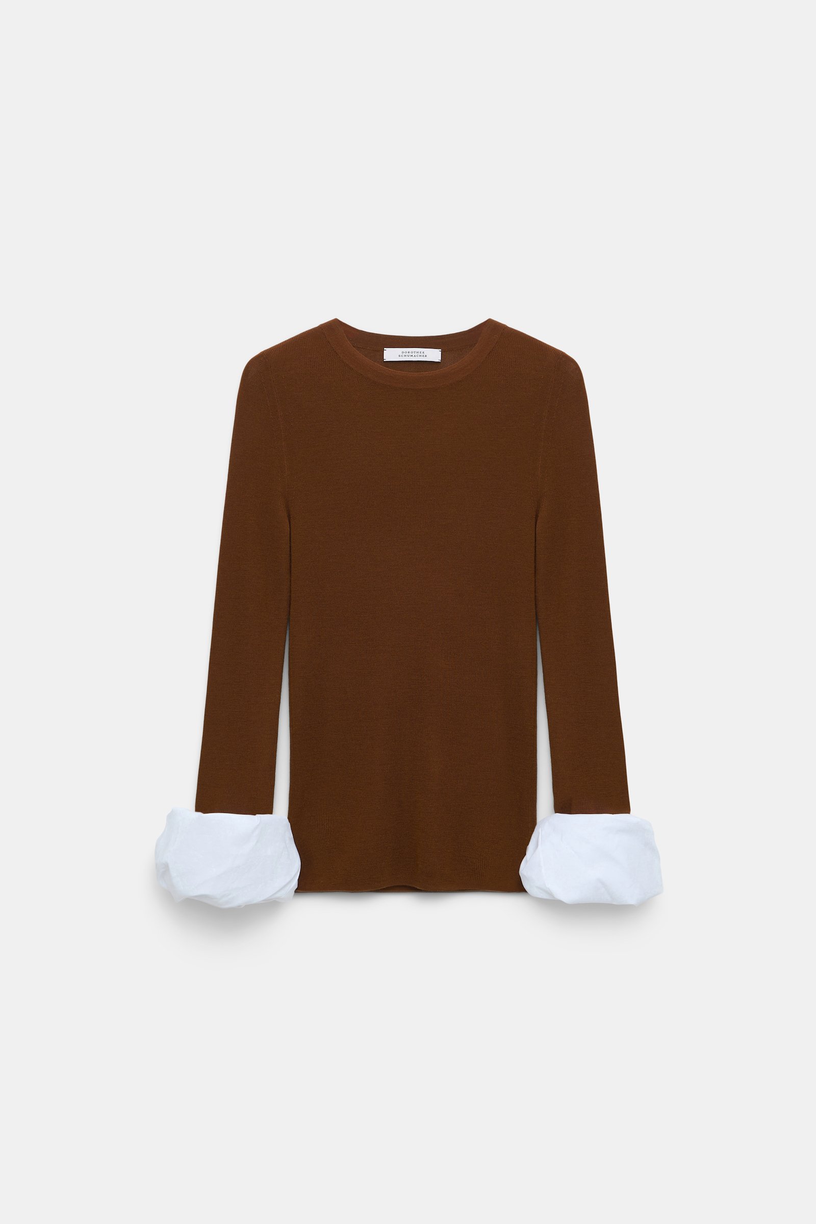 Dorothee Schumacher Pullover with contrast cuffs caramello