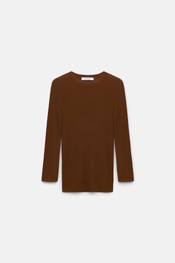 Dorothee Schumacher Pullover with contrast cuffs caramello