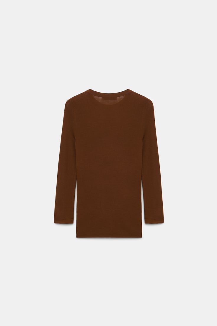 Dorothee Schumacher Pullover with contrast cuffs caramello