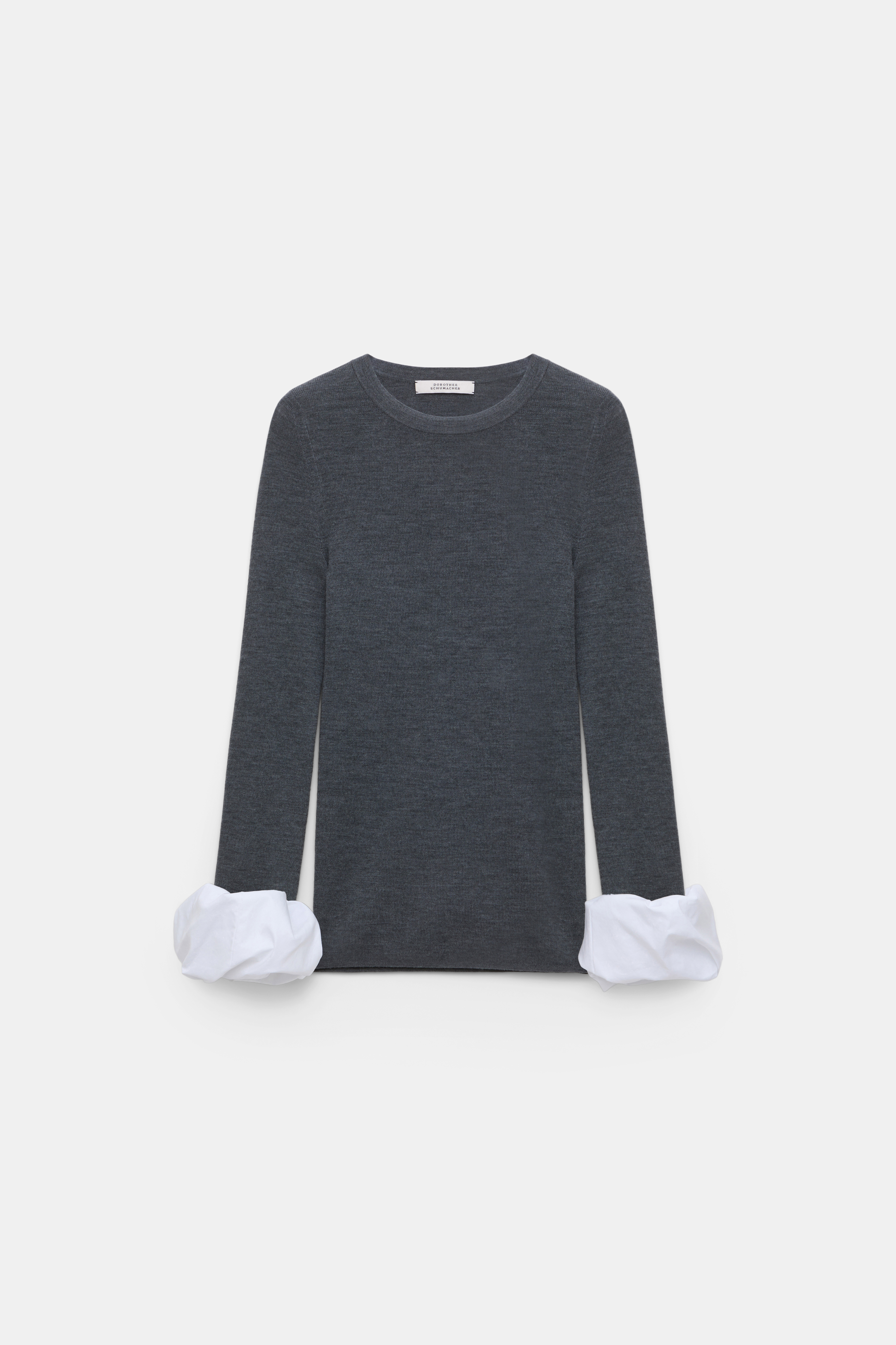 Dorothee Schumacher Pullover mit kontrastierenden Ärmelbündchen cool anthra