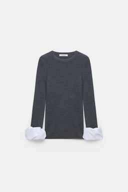 Dorothee Schumacher Pullover with contrast cuffs cool anthra
