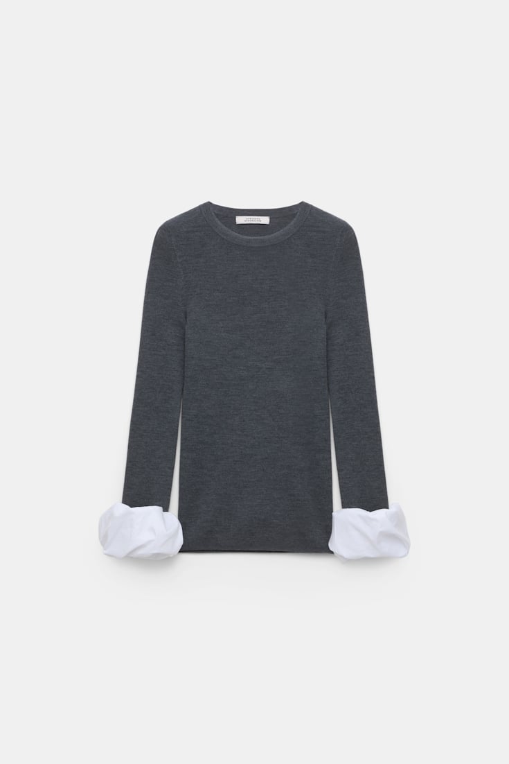 Dorothee Schumacher Pullover with contrast cuffs cool anthra