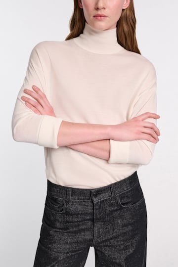 Dorothee Schumacher Long Merino turtleneck pure white