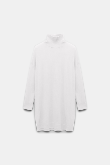 Dorothee Schumacher Langer Rollkragenpullover aus Merino pure white