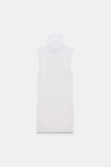 Dorothee Schumacher Sleeveless long Merino turtleneck pure white