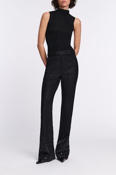 Dorothee Schumacher Mini-Blazer aus besticktem Punto Milano pure black