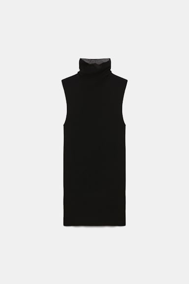 Dorothee Schumacher Sleeveless long Merino turtleneck pure black