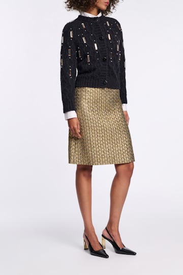 Dorothee Schumacher Von Hand bestickter Cardigan pure black