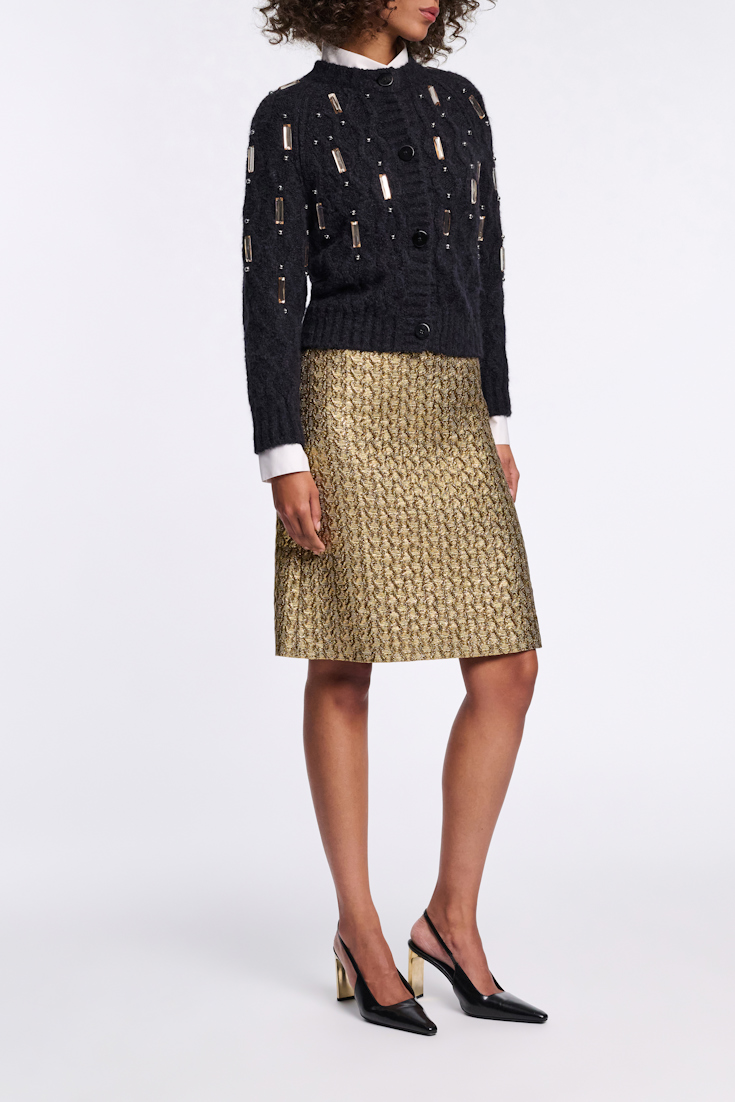 Dorothee Schumacher Von Hand bestickter Cardigan pure black