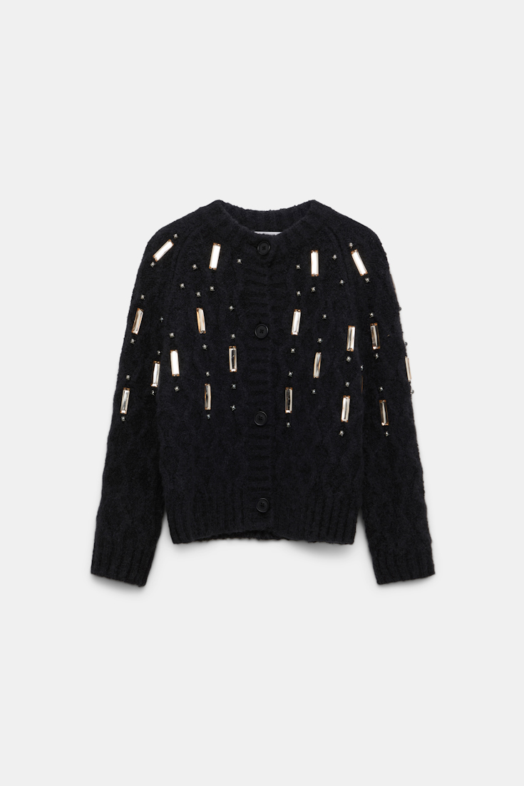 Dorothee Schumacher Von Hand bestickter Cardigan pure black