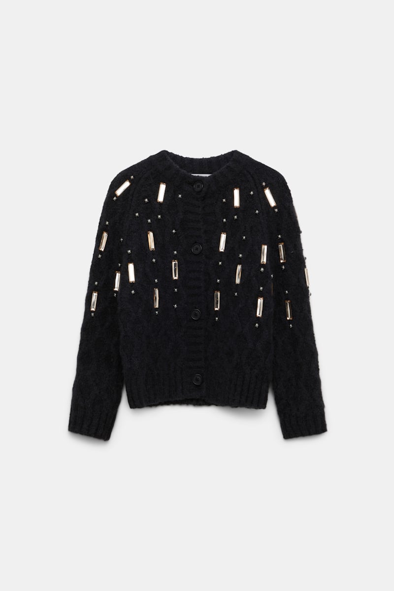 Dorothee Schumacher Hand-embellished Cardigan In Black