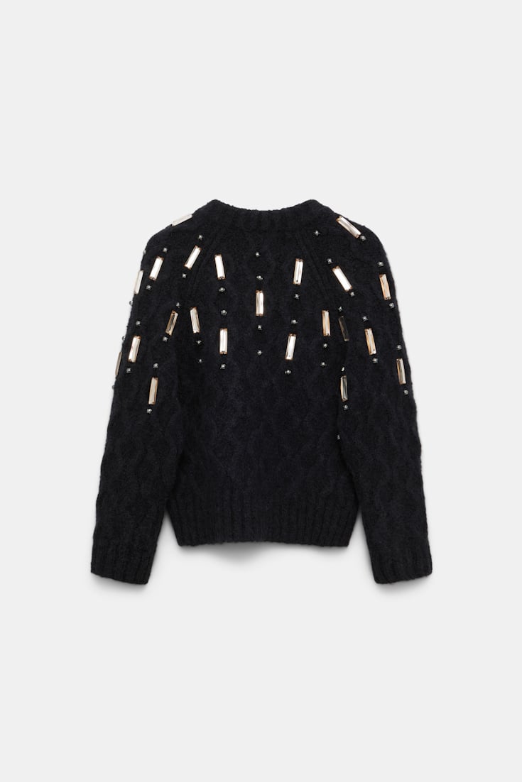 Dorothee Schumacher Von Hand bestickter Cardigan pure black