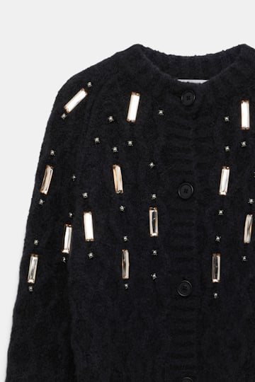 Dorothee Schumacher Hand-embellished cardigan pure black