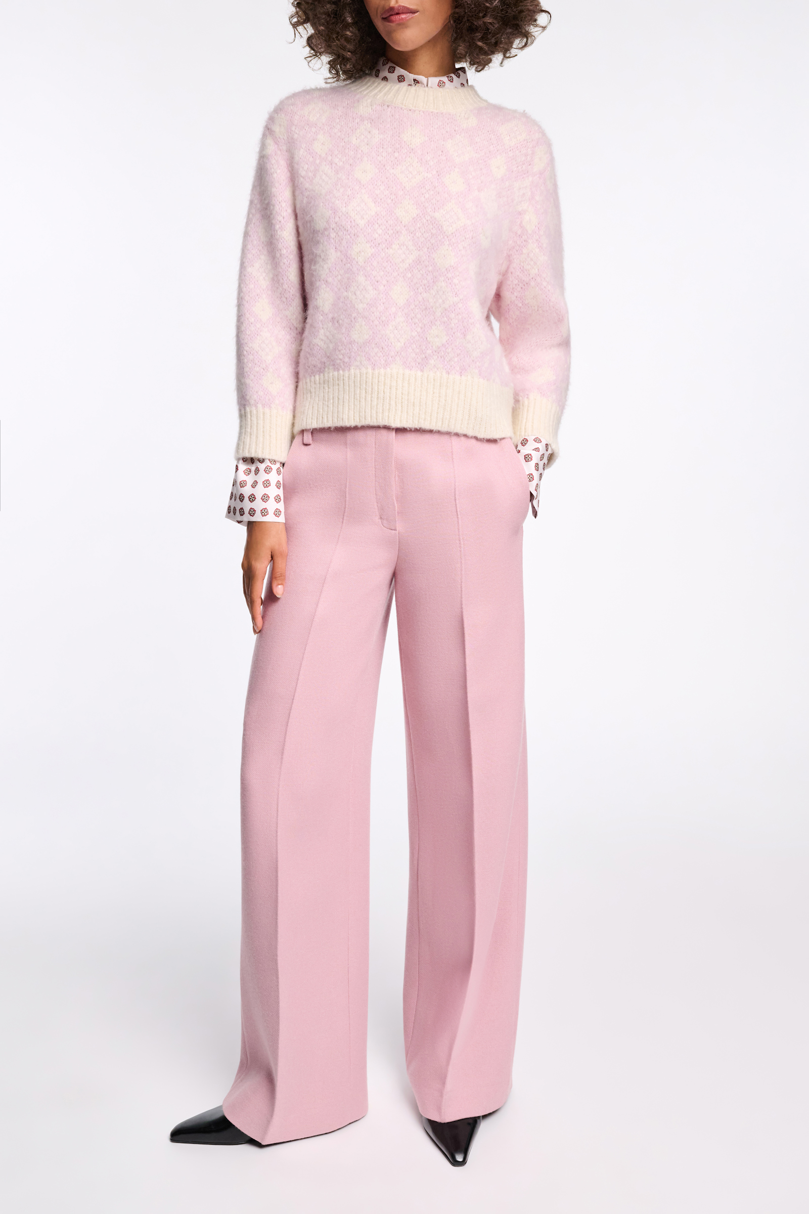 Dorothee Schumacher Jacquard Pullover rose diamant