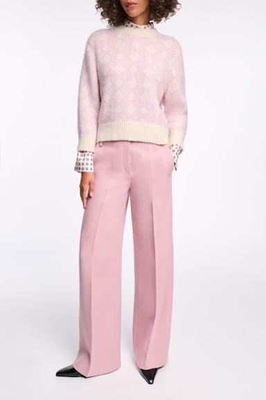 Dorothee Schumacher Jacquard knit pullover rose diamant