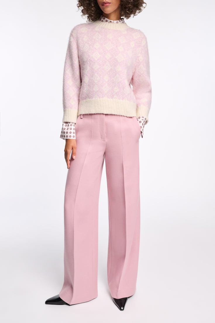 Dorothee Schumacher Jacquard Pullover rose diamant