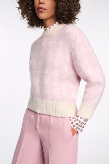 Dorothee Schumacher Jacquard knit pullover rose diamant