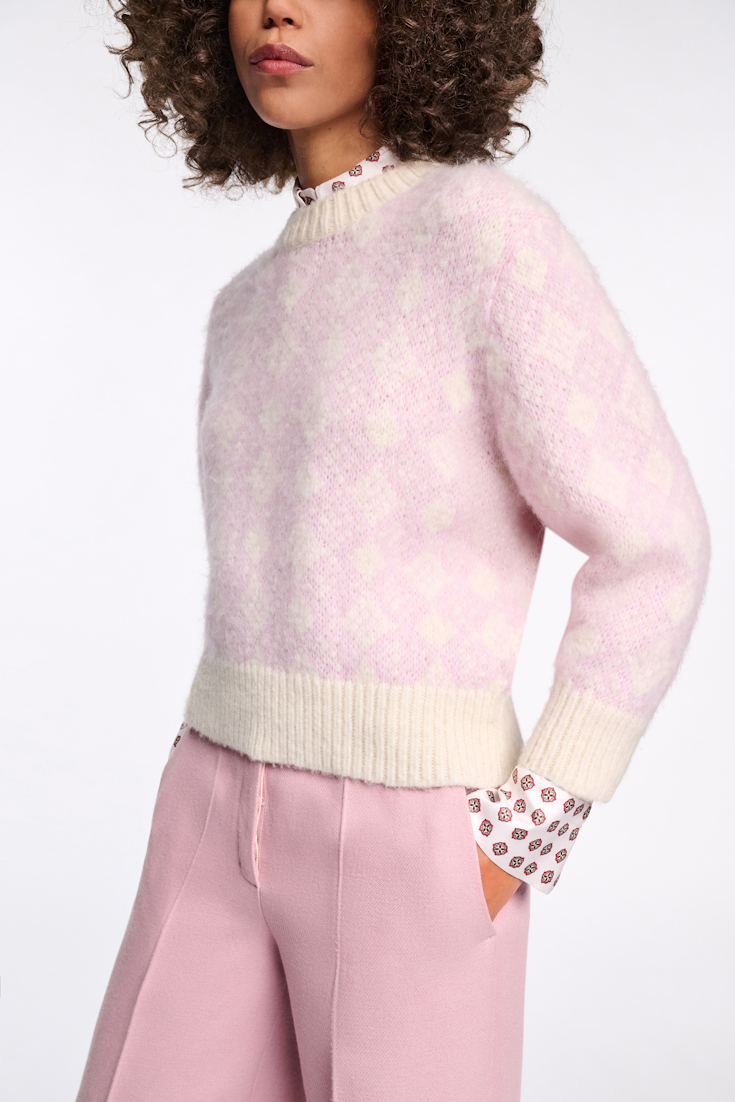Dorothee Schumacher Jacquard Pullover rose diamant