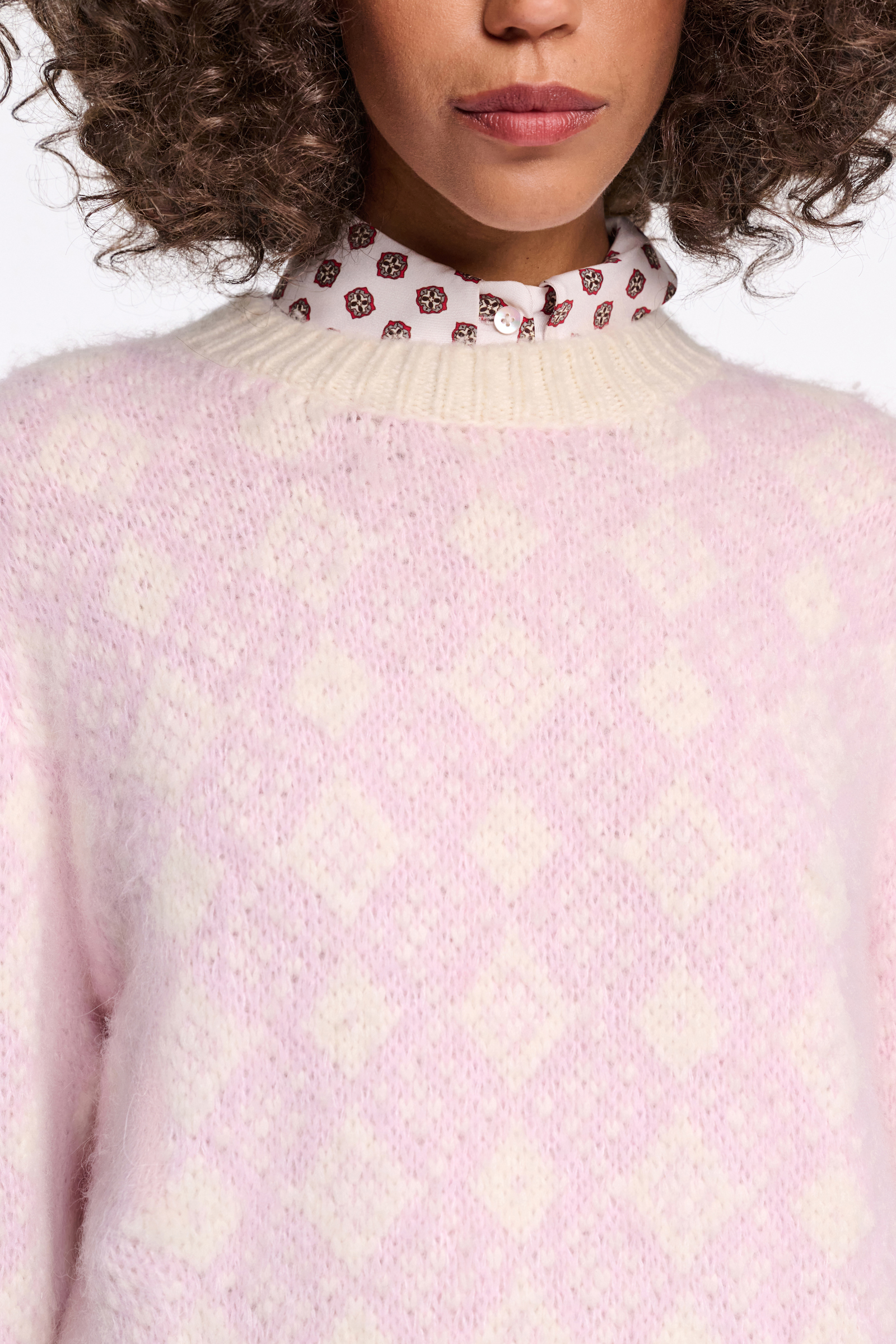 Dorothee Schumacher Jacquard Pullover rose diamant