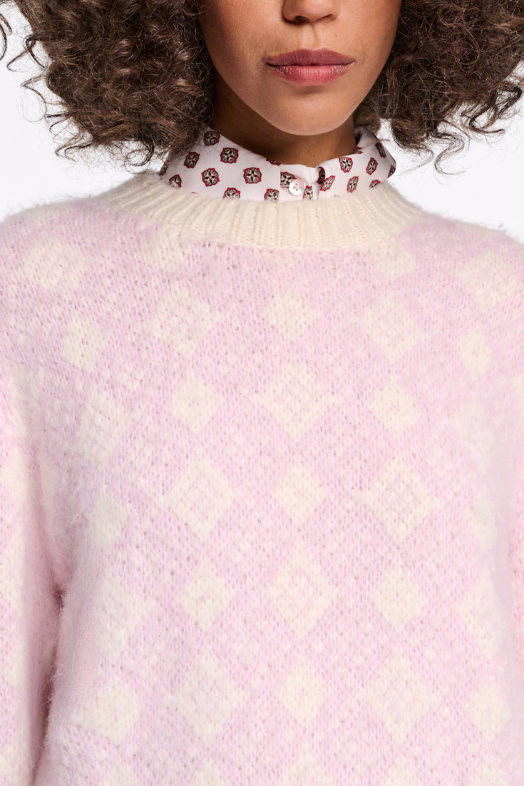 Dorothee Schumacher Jacquard Pullover rose diamant