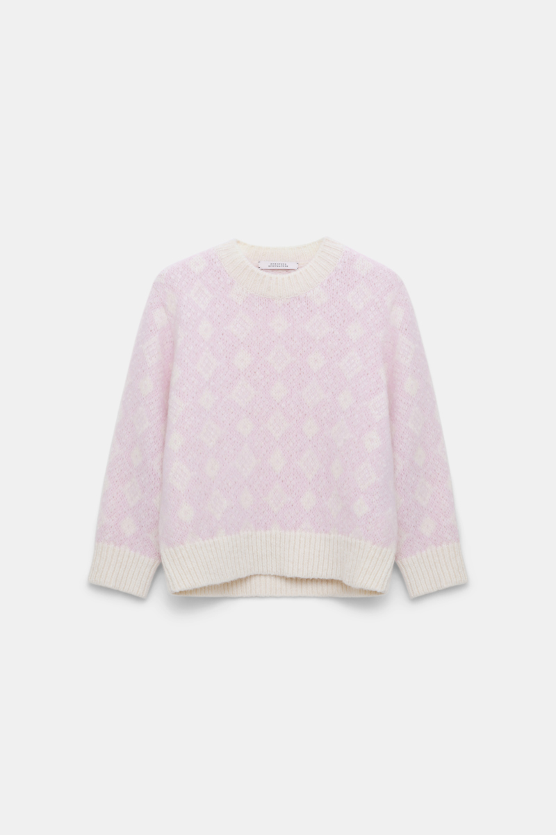 Dorothee Schumacher Women's Light Pink Jacquard Knit Pullover Large