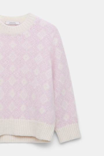 Dorothee Schumacher Jacquard knit pullover rose diamant