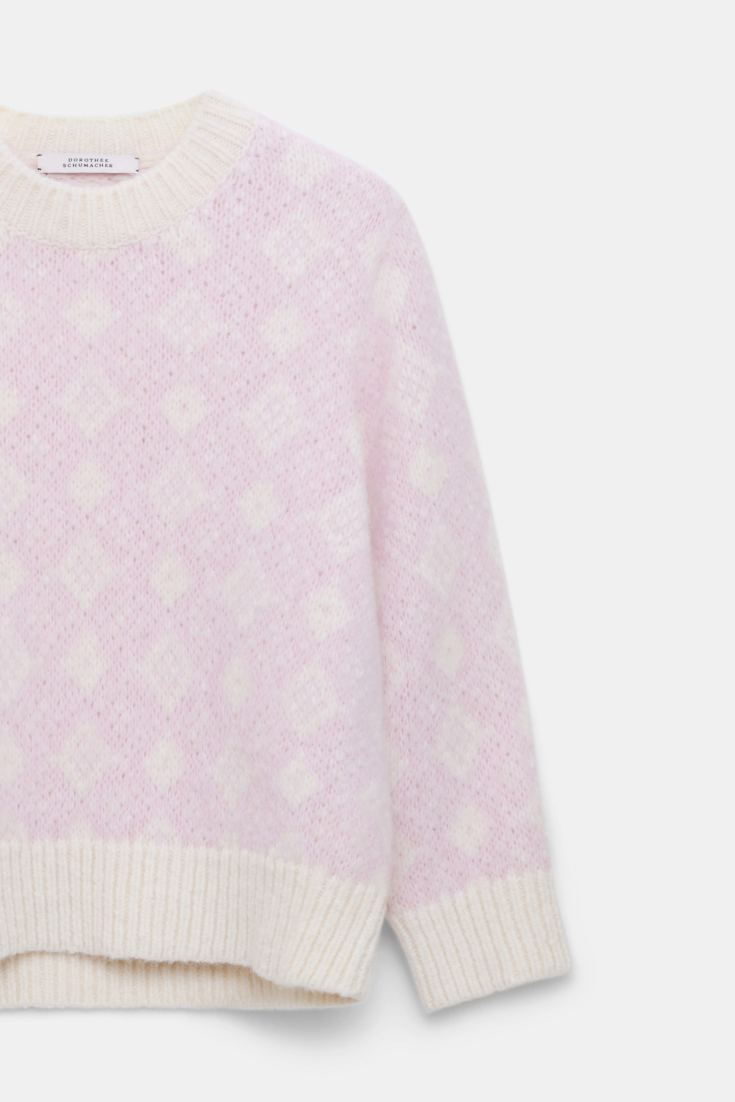 Dorothee Schumacher Jacquard Pullover rose diamant