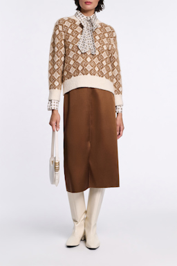 Dorothee Schumacher Jacquard knit pullover sherry diamant