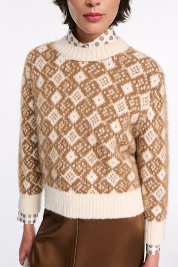 Dorothee Schumacher Jacquard knit pullover sherry diamant