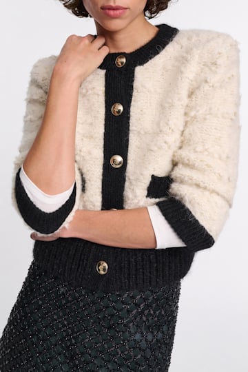 Dorothee Schumacher Two-tone cardigan creme black framed