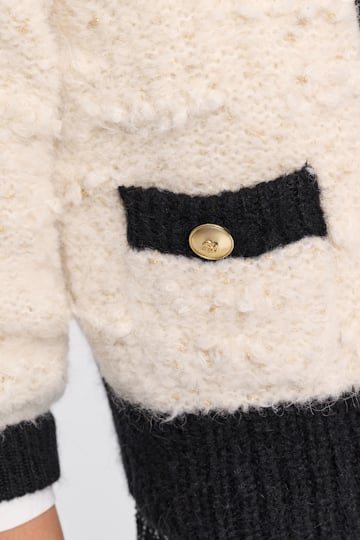 Dorothee Schumacher Two-tone cardigan creme black framed