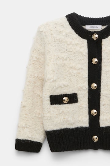 Dorothee Schumacher Two-tone cardigan creme black framed