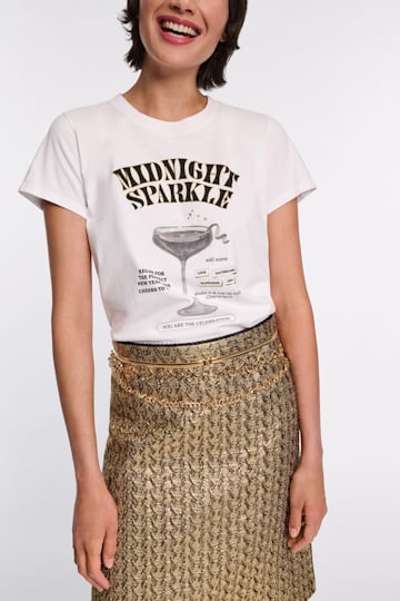 Dorothee Schumacher "Midnight sparkle" T-shirt print blk/gold